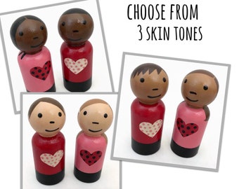 2 Heart Dolls - Boy/Girl - 3 Skin Tone Options - Ready to Ship