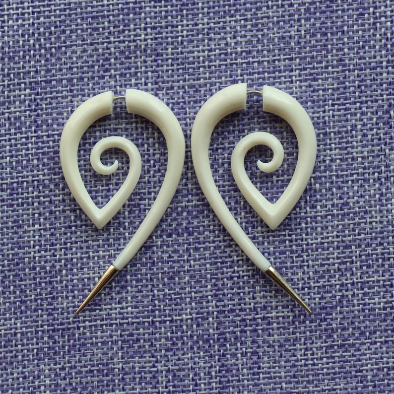 Fake Gauge Earrings The girl with the Dragon Etsy