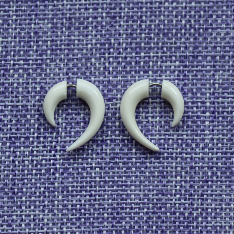 Fake Gauge Earrings Charm Bone Naturally Etsy