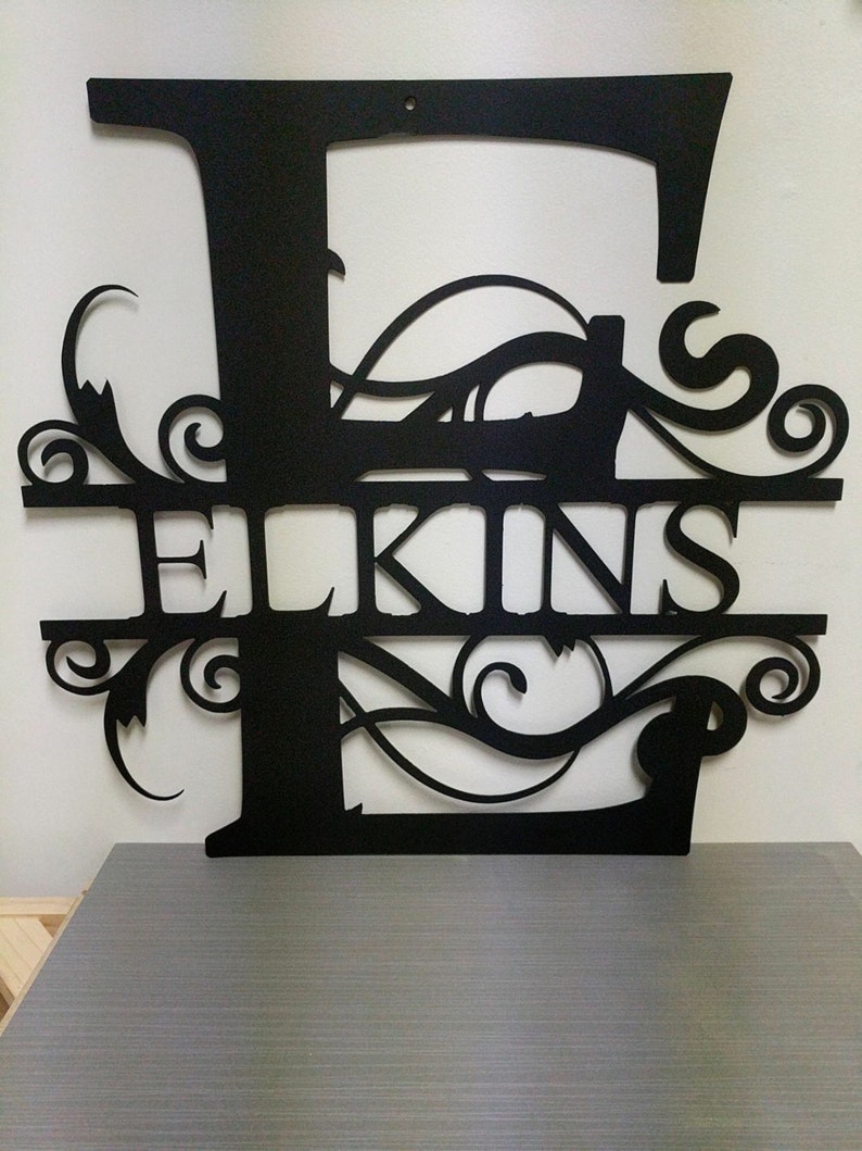 Large Weatherproof Monogram House Sign Monogrammed Wreath Image 0