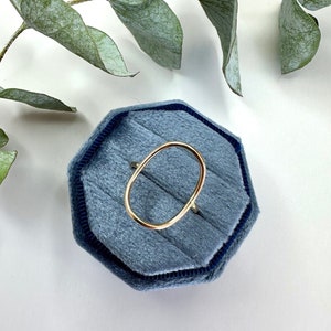 Oval Ring Sterling Silver Modern Ring Gold Minimalist Ring Statement Ring Open Fire Jewellery image 1