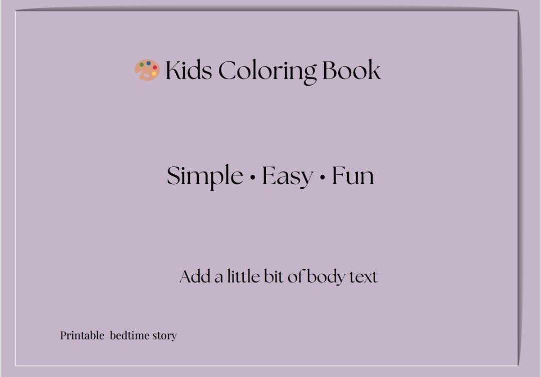 Kids Coloring Book Printable | Easy Coloring Pages for Children ...
