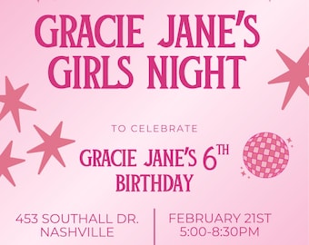 Disco Girls Night Party Invitation