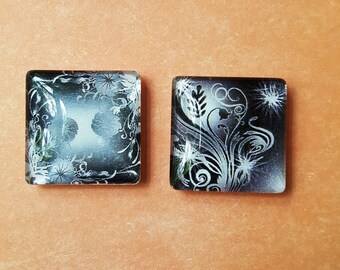 Glass Tile Magnets Pink Yellow Blue Flowers Geometric Third Anniversary Refrigerator Magnets Office Magnets School Locker Swag