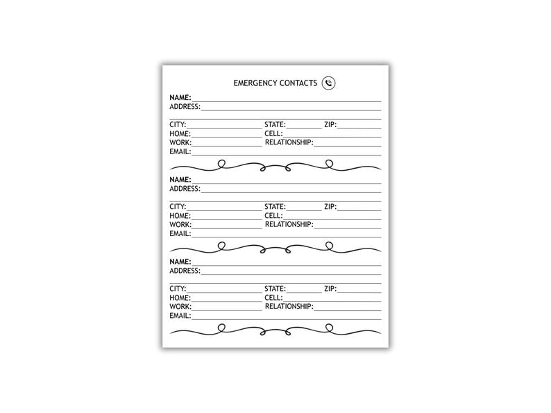 Address Book , Large Print, Instant Digital Download, 8.5x11 PDF - Etsy