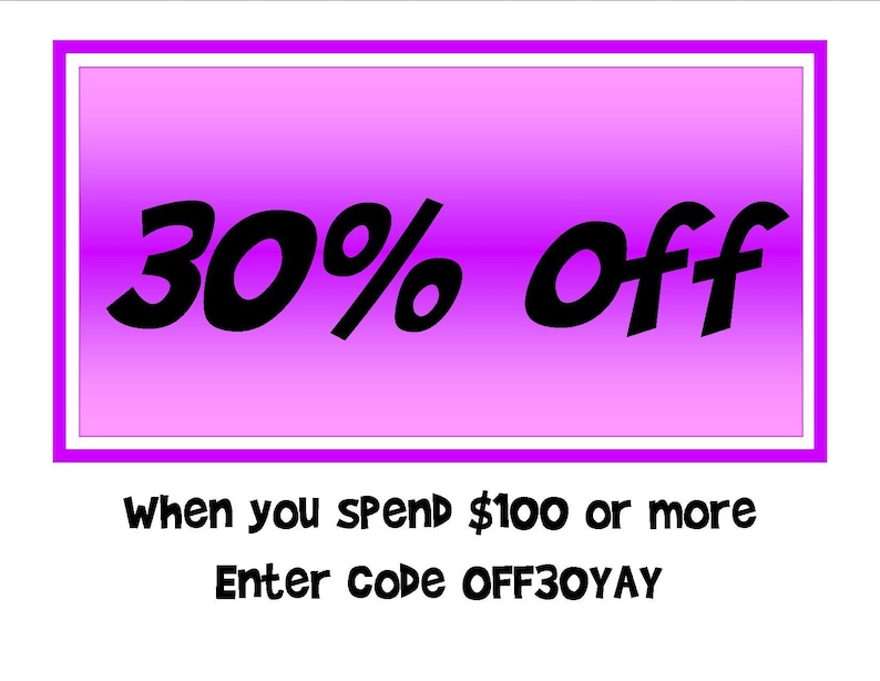 DISCOUNT CODE for multiple purchase at a time. Up to 30 off Etsy