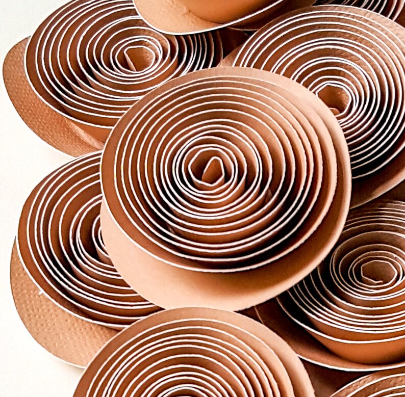 Sepia Brown Paper Roses Paper Flowers Table D\u00e9cor Party Decoration Scrapbook Embellishments Bridal Wedding Bouquet