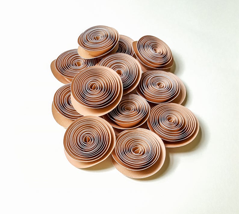 Sepia Brown Paper Roses Paper Flowers Table D\u00e9cor Party Decoration Scrapbook Embellishments Bridal Wedding Bouquet