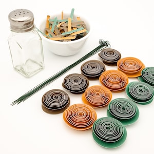 Paper Flowers DIY Kit #008 Flower Bouquet Craft Kit First Anniversary Fall Flowers | Autumn | Chocolate Brown, Sunset Orange, Blue
