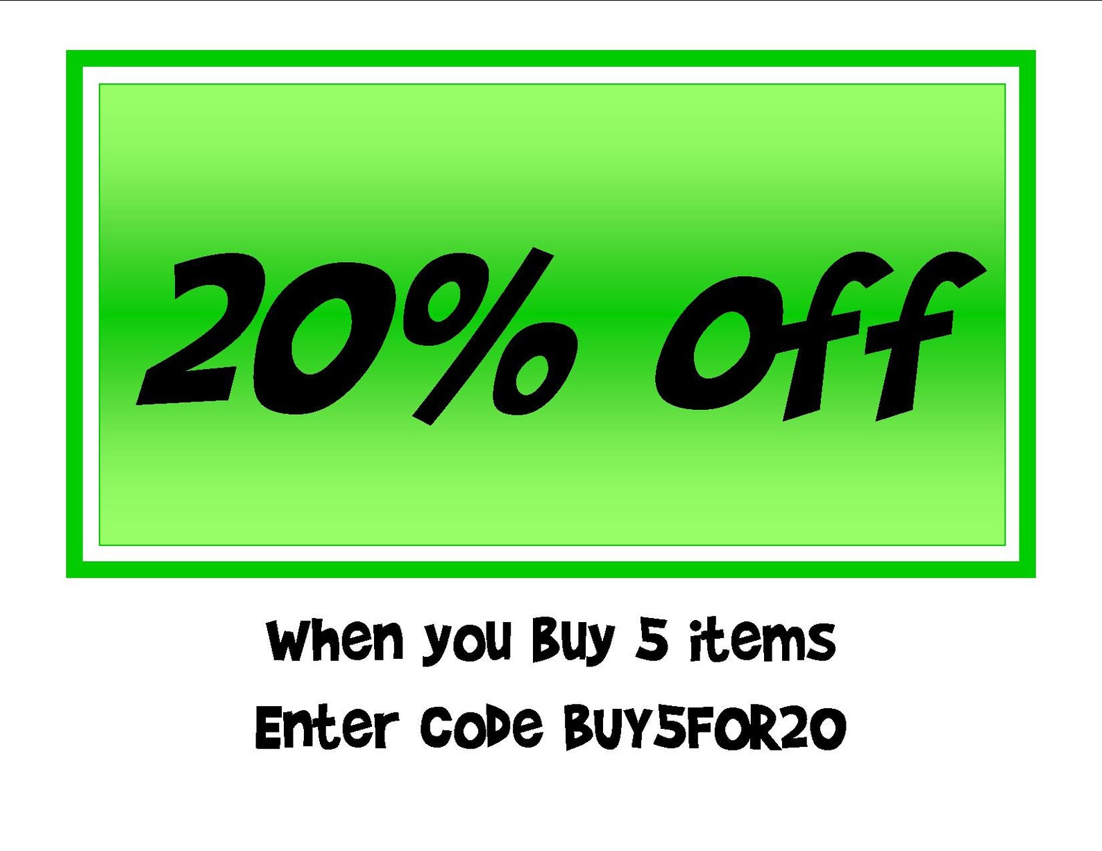 DISCOUNT CODE for multiple purchase at a time. Up to 20 off Etsy