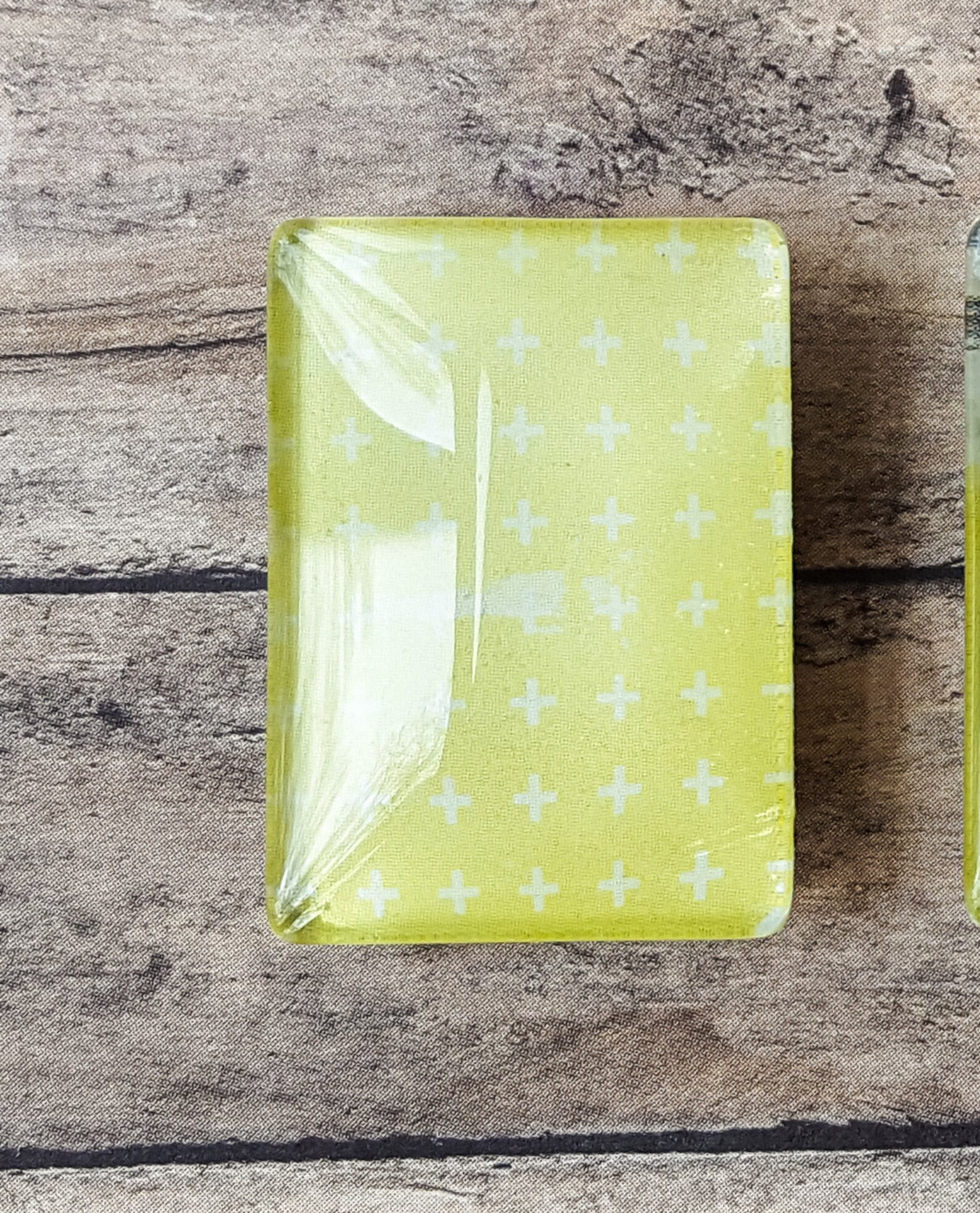 Small Yellow Rectangular Magnets Glass Tile Magnets Abstract Yellow Black Dots Stocking Stuffer Third ...