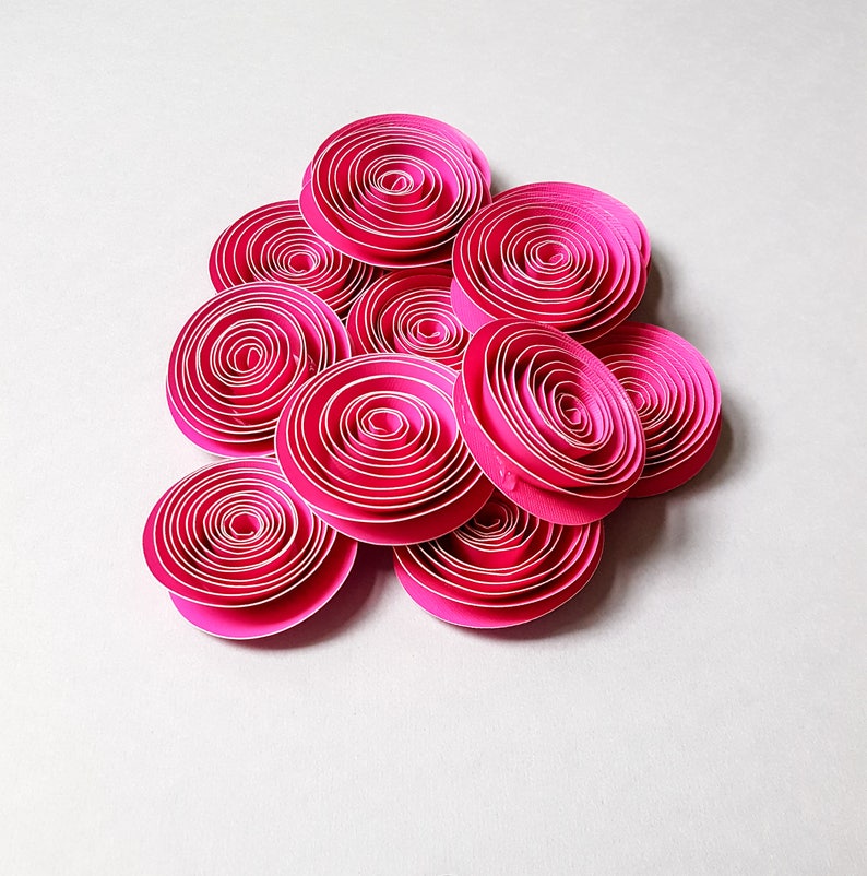 Fuschia Purple Pink Paper Roses Paper Flowers Table Decor Etsy