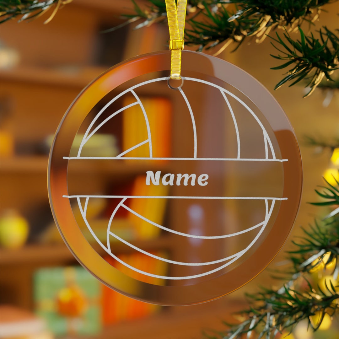 Personalized Volleyball Glass Ornament Ideal Gift for Etsy
