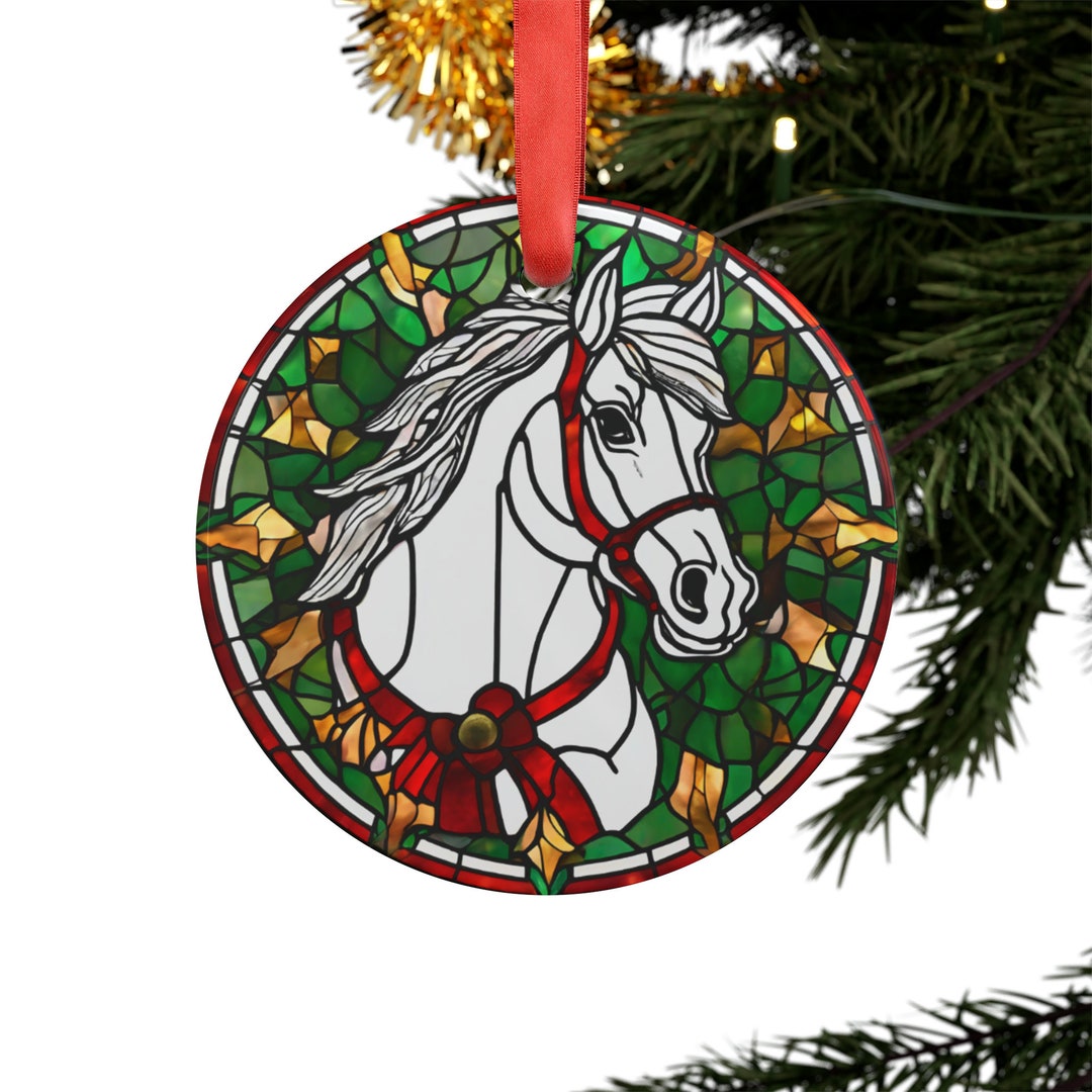 Horse Ornament Stained Glass Style Horse Acrylic Ornament Etsy