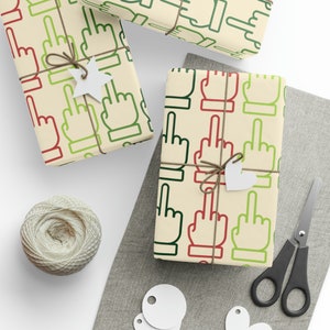Kerstmiddelvinger - grappig inpakpapier