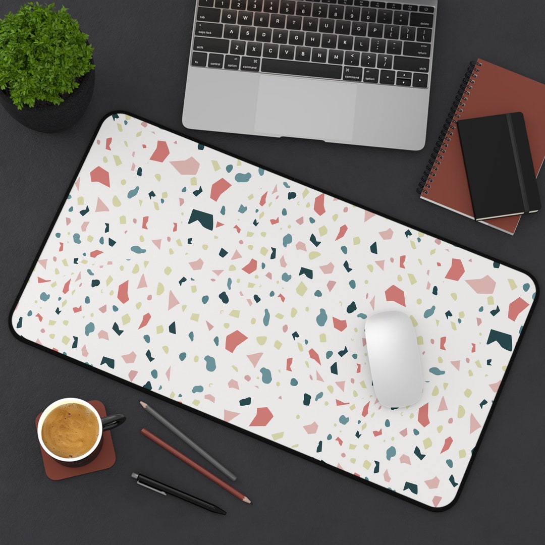 Terrazzo Pattern Desk Mat | Cute Desk Pad | Aesthetic Desk Mat | 3 ...