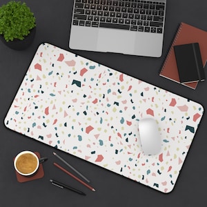 Terrazzo Pattern Desk Mat | Cute Desk Pad | Aesthetic Desk Mat | 3 sizes |