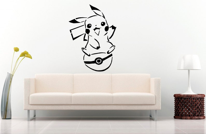 Pikachu Pokemon Anime Cartoon Manga pokeball Decal Original Decor Room Sticker Kitchen Decal