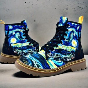 Starry Night Art Boots