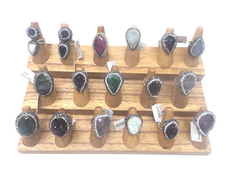 Wood Color Ring Display - Etsy