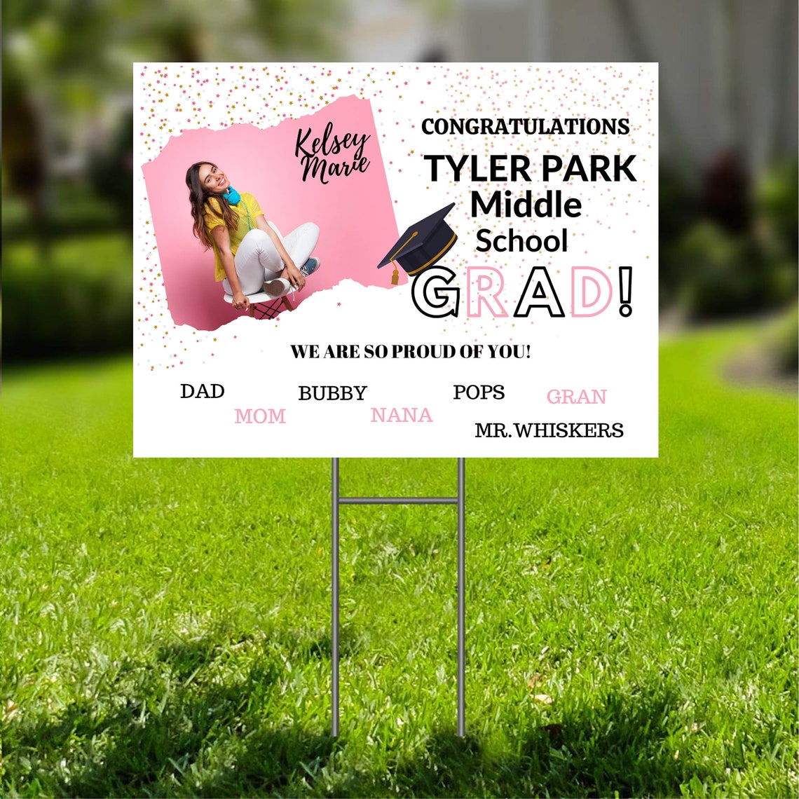 Middle School Graduation Yard Sign Etsy