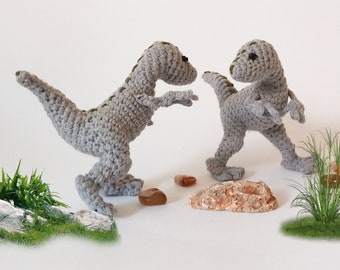 Velociraptor * Dinossauros * Padrão de crochê em PDF * Brinquedo amigurumi