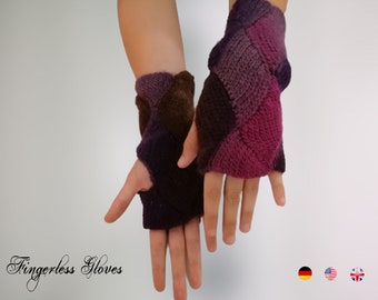 Crochet Fingerless Gloves * Pdf file pattern * Rhombuses * Women fingerless mitts