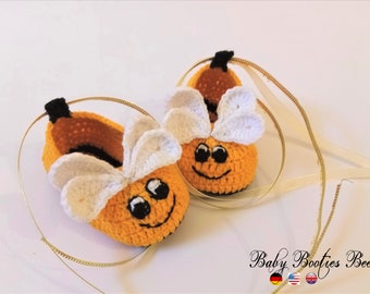 Baby booties Bee * Girl crochet ballerinas* German *baby shoes