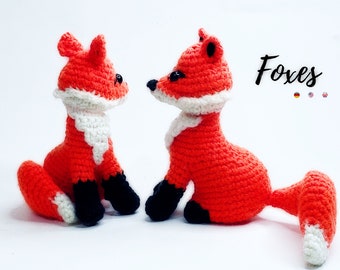 Foxes * Crochet Pdf pattern * Red or arctic white fox * amigurumi toy * small stuffed toy