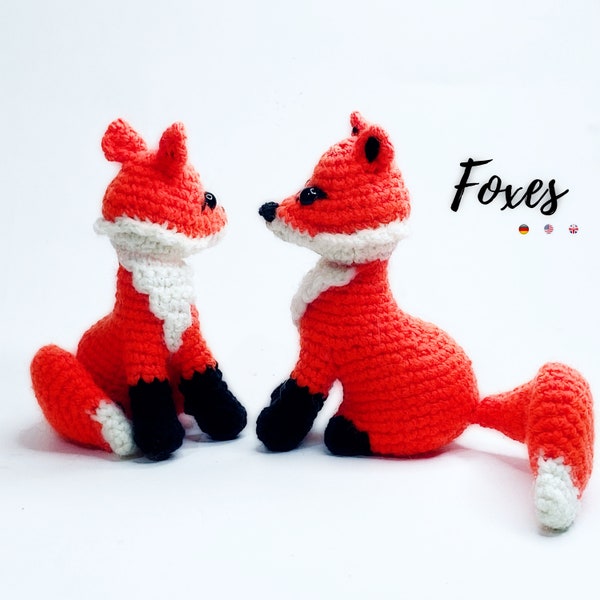 Foxes * Crochet Pdf pattern * Red or arctic white fox * amigurumi toy * small stuffed toy