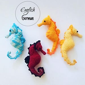 Seahorse Crochet Pattern: Amigurumi Sea Animal Toy suitable for a Keyring (PDF)