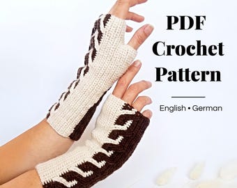 Crochet Fingerless Gloves Pattern, Wrist Warmers PDF, WoolayMo
