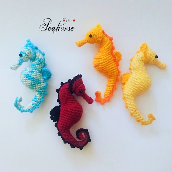 Hippocampe * Patron Pdf au crochet * Animaux marins * Créatures marines * Jouet amigurumi