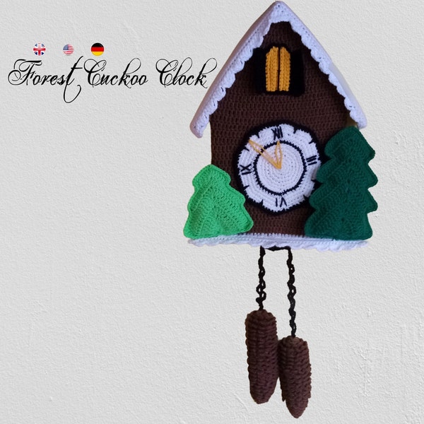 Forest Cuckoo Clock * Pdf file pattern * Christmas door decor * Xmas decorations * Front door Wreath * New Years decor