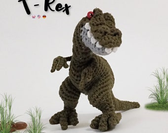 E-BOOK de Dinossauro Amigurumi em Crochê em PDF com Padrão de Tiranossauro Rex