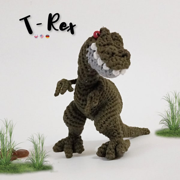 TIRANO SAURIO REX. Tiranosaurio Rex * Dinosaurio E-BOOK * Patrón Crochet Pdf * animal amigurumi tejido a crochet
