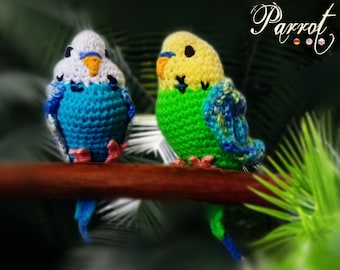 Budgie * Parakeet * Parrot * Crochet birds * Pdf pattern * Amigurumi toy * Home Decor