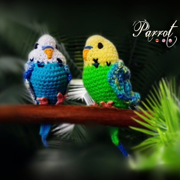 Budgie * Parakeet * Parrot * Crochet birds * Pdf pattern * Amigurumi toy * Home Decor