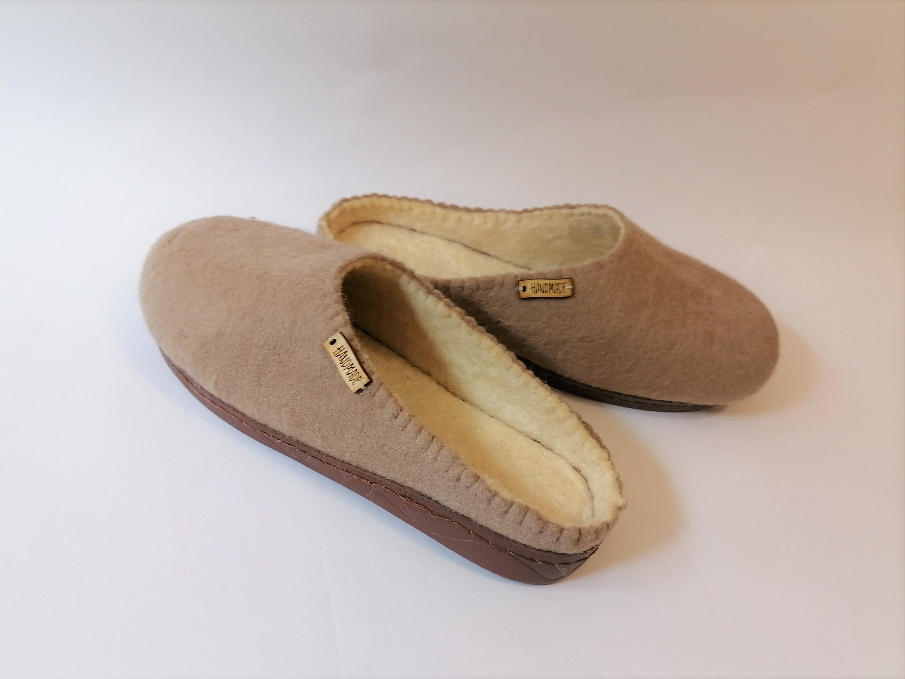 Felt wool slippers with rubber sole Boiled wool slippers Etsy.de