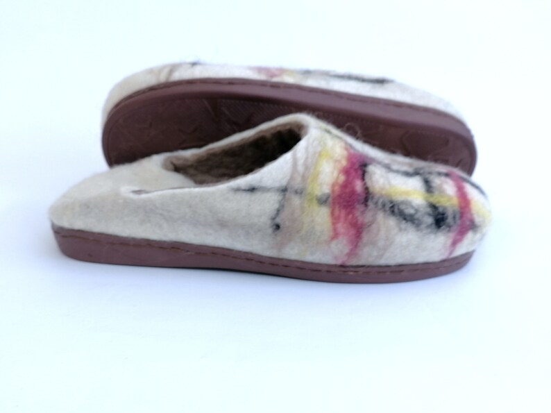 Felt Wool Slippers With Rubber Sole Handmade Slippers Wool Etsy