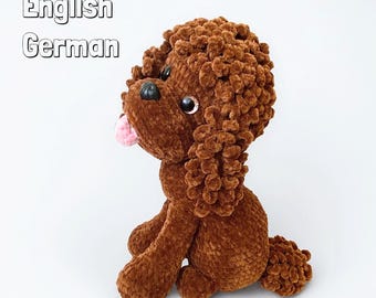 Padrão de crochê para filhote de poodle em formato de xícara de chá com costura baixa: Amigurumi para iniciantes avançados (padrão em PDF)