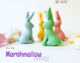 Padrão de crochê de coelho sem costura | Coelho amigurumi fácil | Brinquedo para iniciantes | Decoração de Páscoa | Alemão