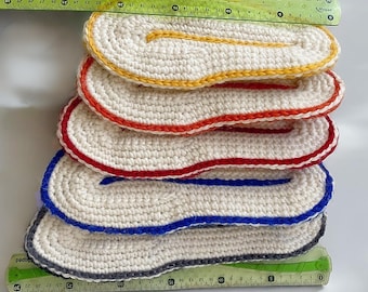 Sole Crochet Pattern, Real Foot Shape, Sizes 5-13, Warm House Slippers PDF