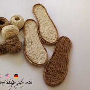 Twine Jute Soles * Pdf file pattern * Espadrilles Soles * Rope sole * Real shape sole