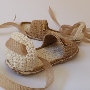 Beach Jute Sandals Pdf file pattern Summer crochet shoes Gladiator sandals Real shape soles image 6