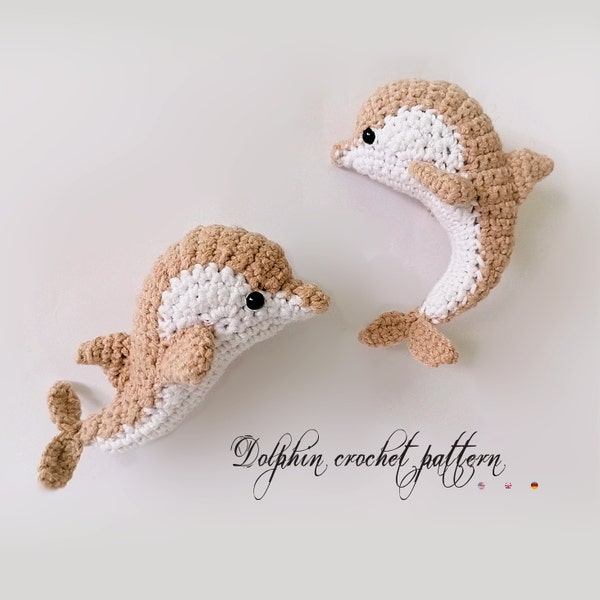 Dolphin * Crochet Pdf pattern * Marine animals * Sea creatures * Crochet animal toy