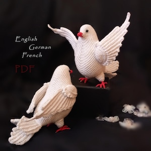 Wedding Dove Crochet Pattern PDF – Realistic Amigurumi Bird, Symbol of Peace and Love, Romantic DIY Gift Idea