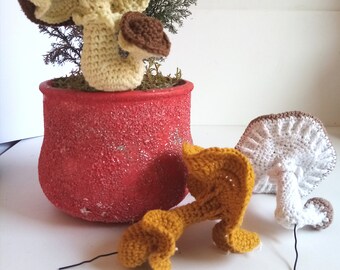 きのこの編み図：リアルな編みぐるみきのこ5種類 - 春と秋のDIY