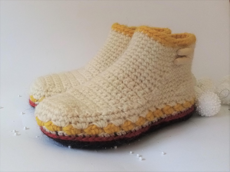 Gehäkelte Hausschuhe - Mokassins oder Stiefel: Einfache Pdf Häkelanleitung (Deutsch, Englisch, Französisch) Bild 7