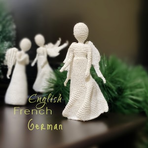 Patrón de ángel de crochet: Alas rezando o extendidas como símbolo de festividades o ocasiones especiales (PDF)